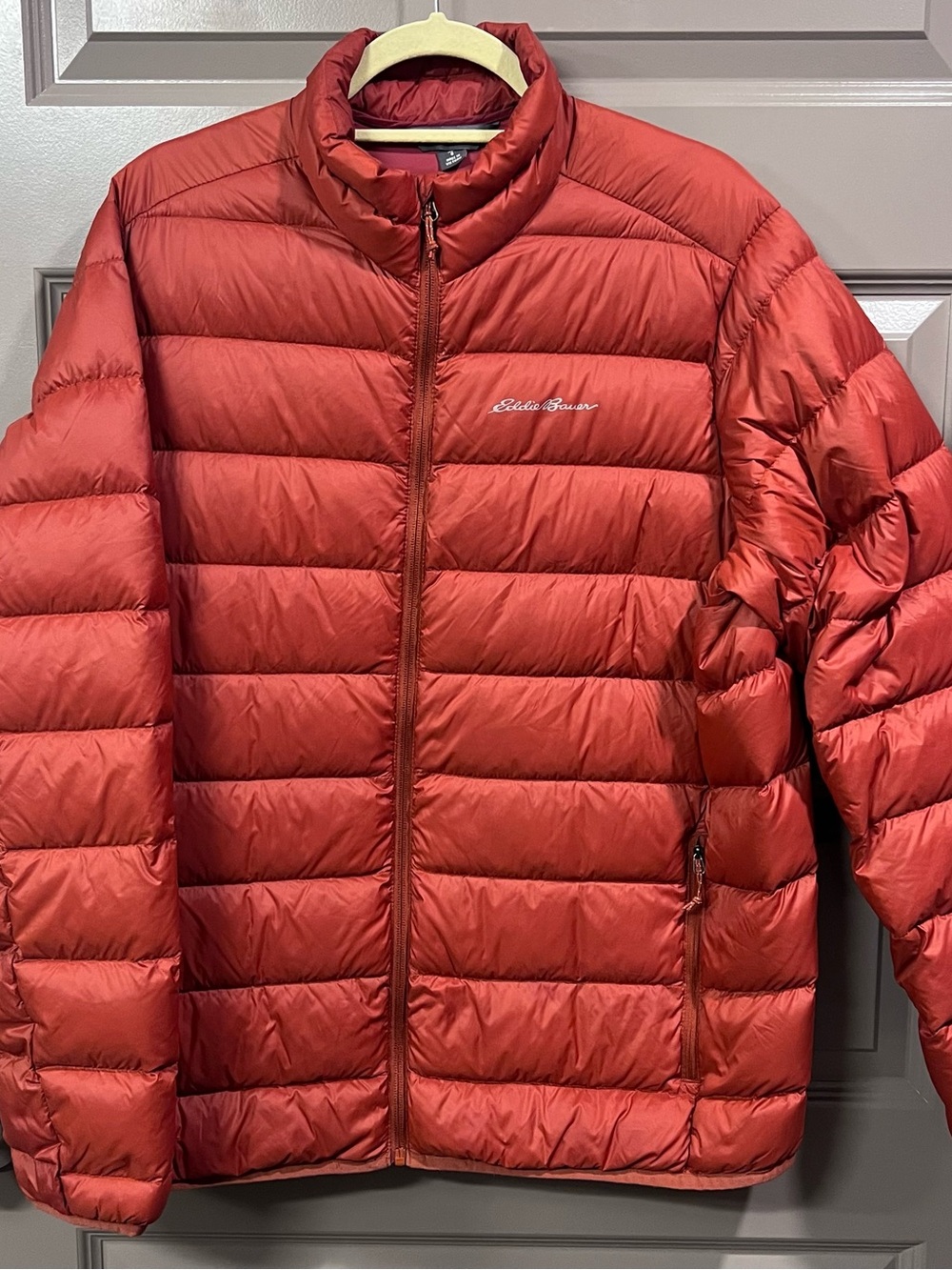 Eddie Bauer Men's Brick Red Packable Puffer Jacket